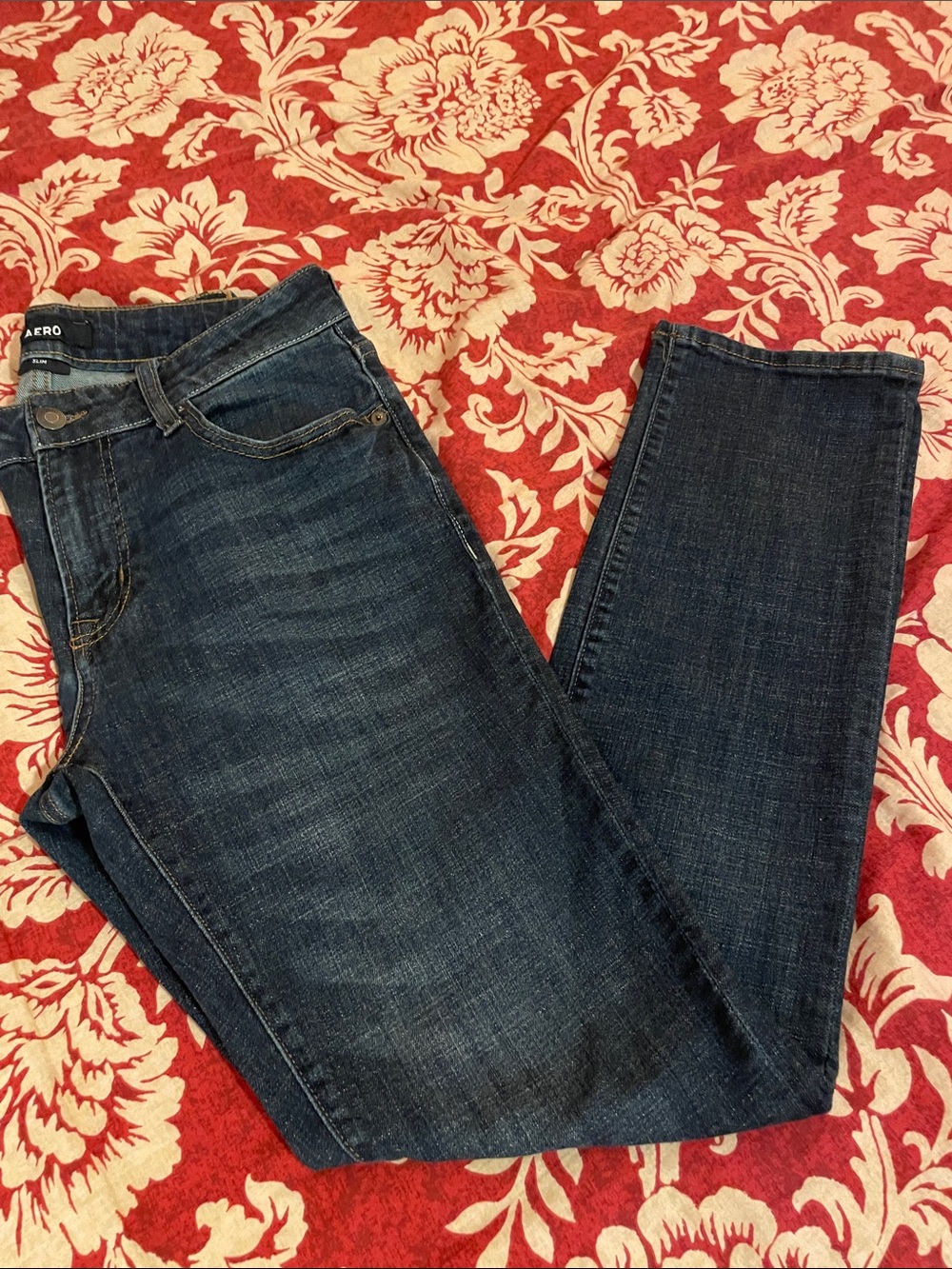Aeropostale Men's Dark Blue Slim Jeans
